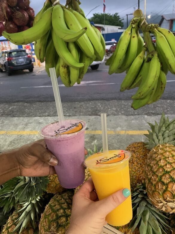 Fruit smoothies at Frutas Y Verduras Hnos Lazo in La Fortuna Costa Rica