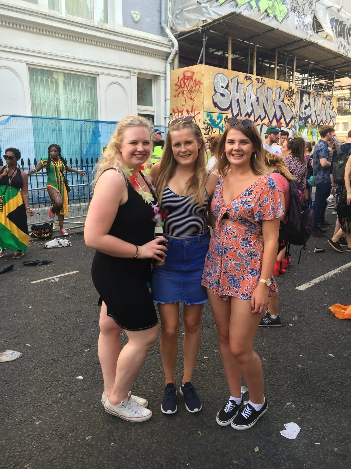 Partying with my British girlfriends at Nottinghill Carnival