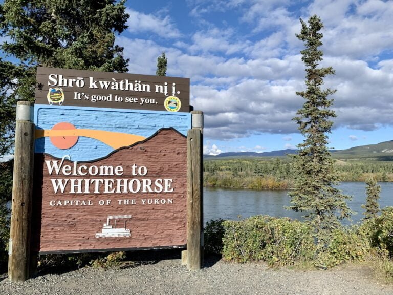 Millennium Trail, Welcome to Whitehorse sign, Yukon Territory travel guide