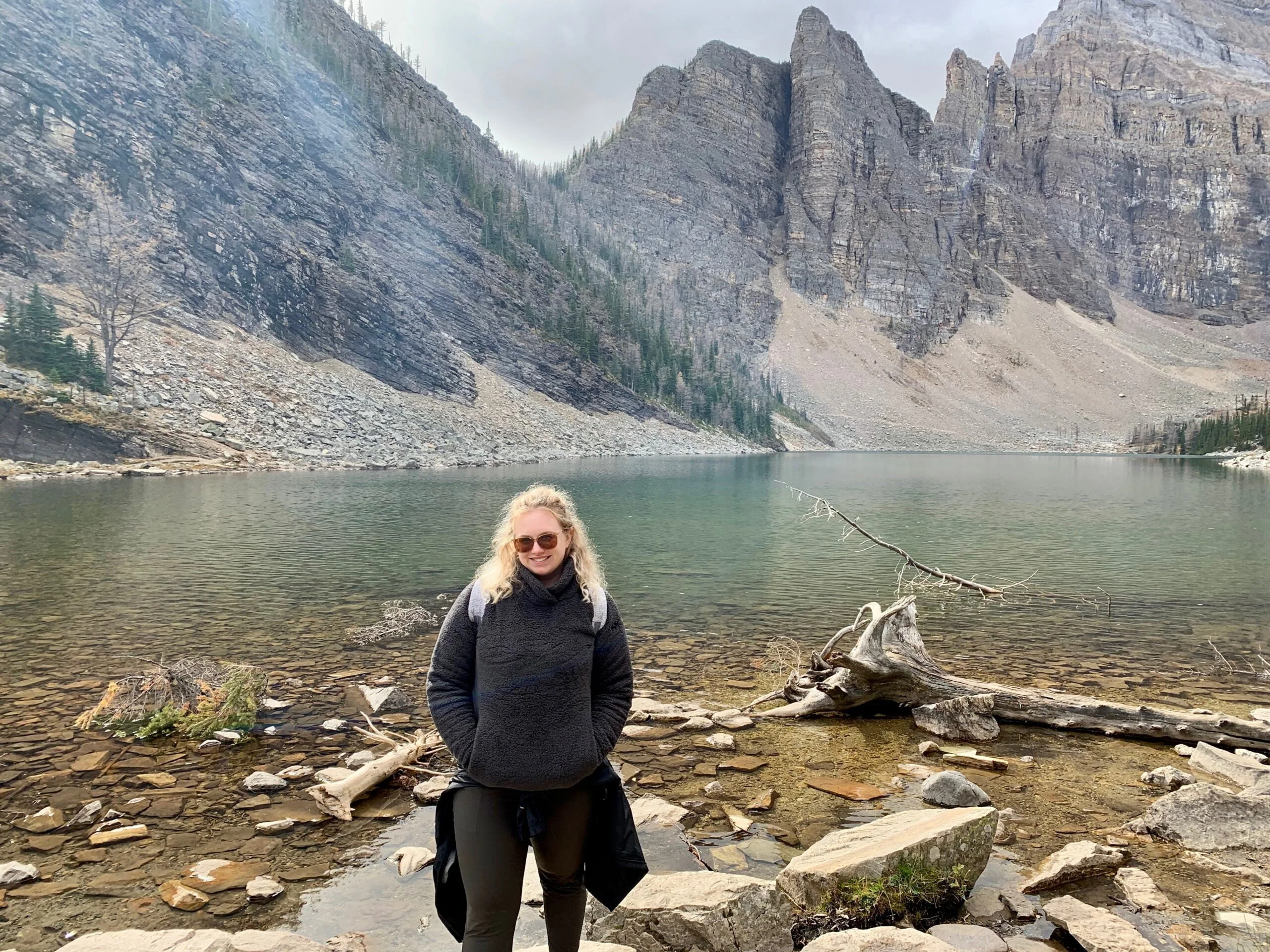 Standing in front of Lake Agnes, Banff National Park