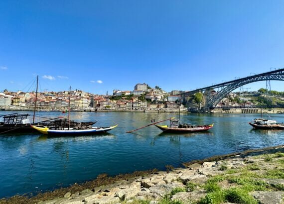 Views of Porto from The Douro River in Vila Nova de Gaia
