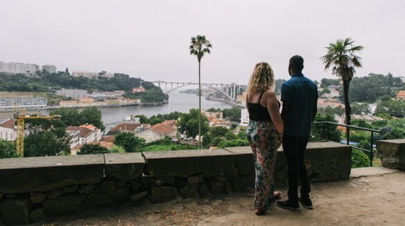 Standing in Jardins do Palacio de Cristal overlooking Porto and the Douro River