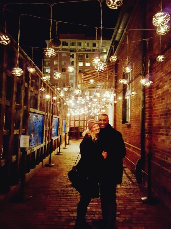 distillery district during the Christmas market in toronto