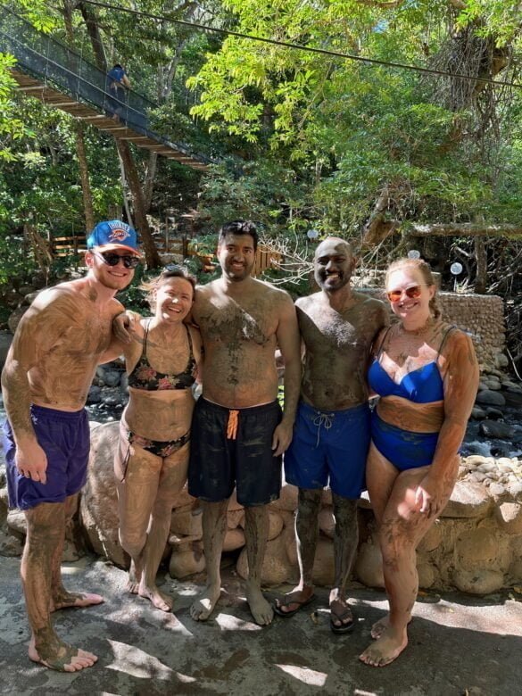mud bath at rio negro hot springs, guanacaste