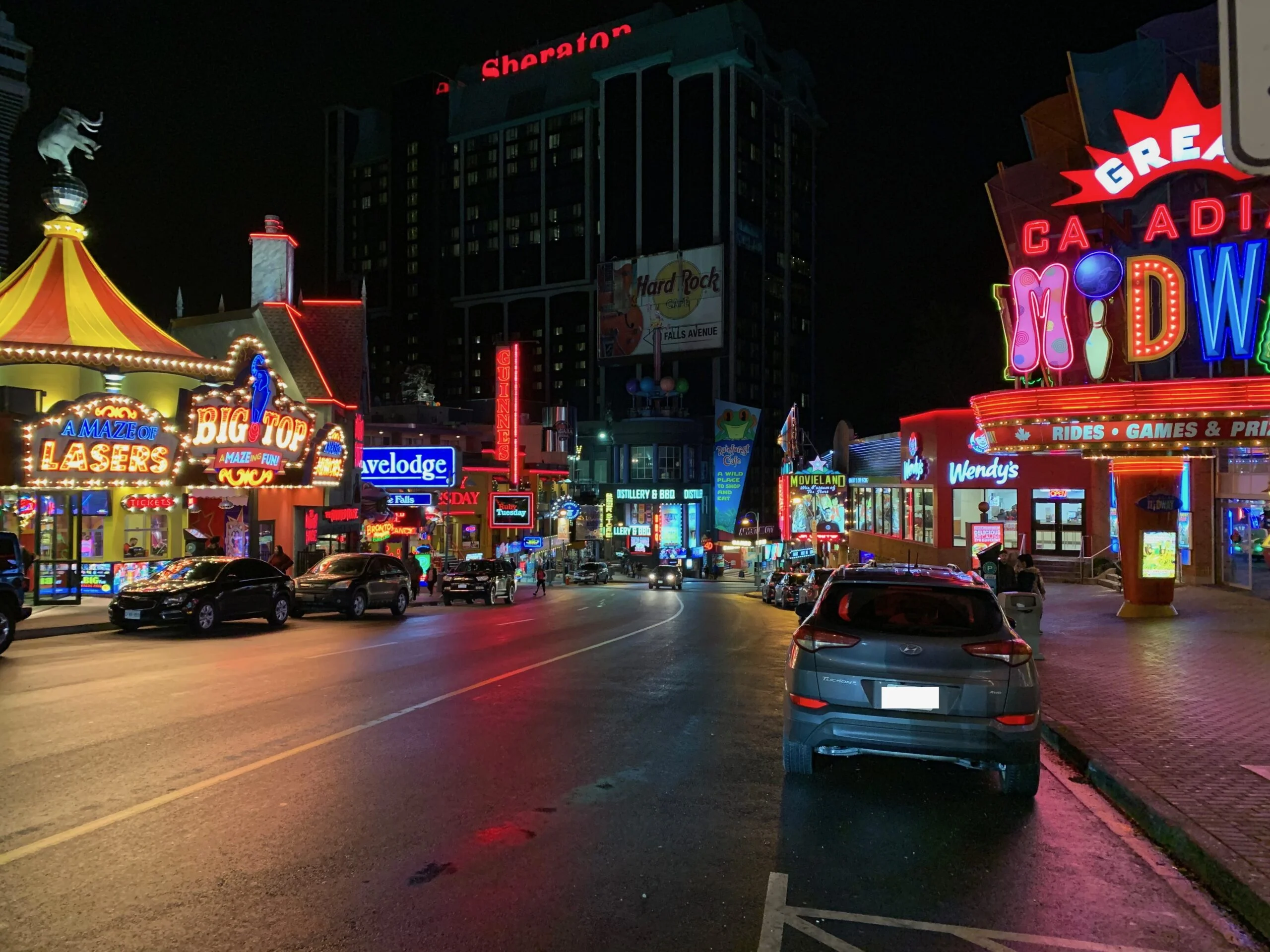 Clifton Hill at Night in Niagara Falls