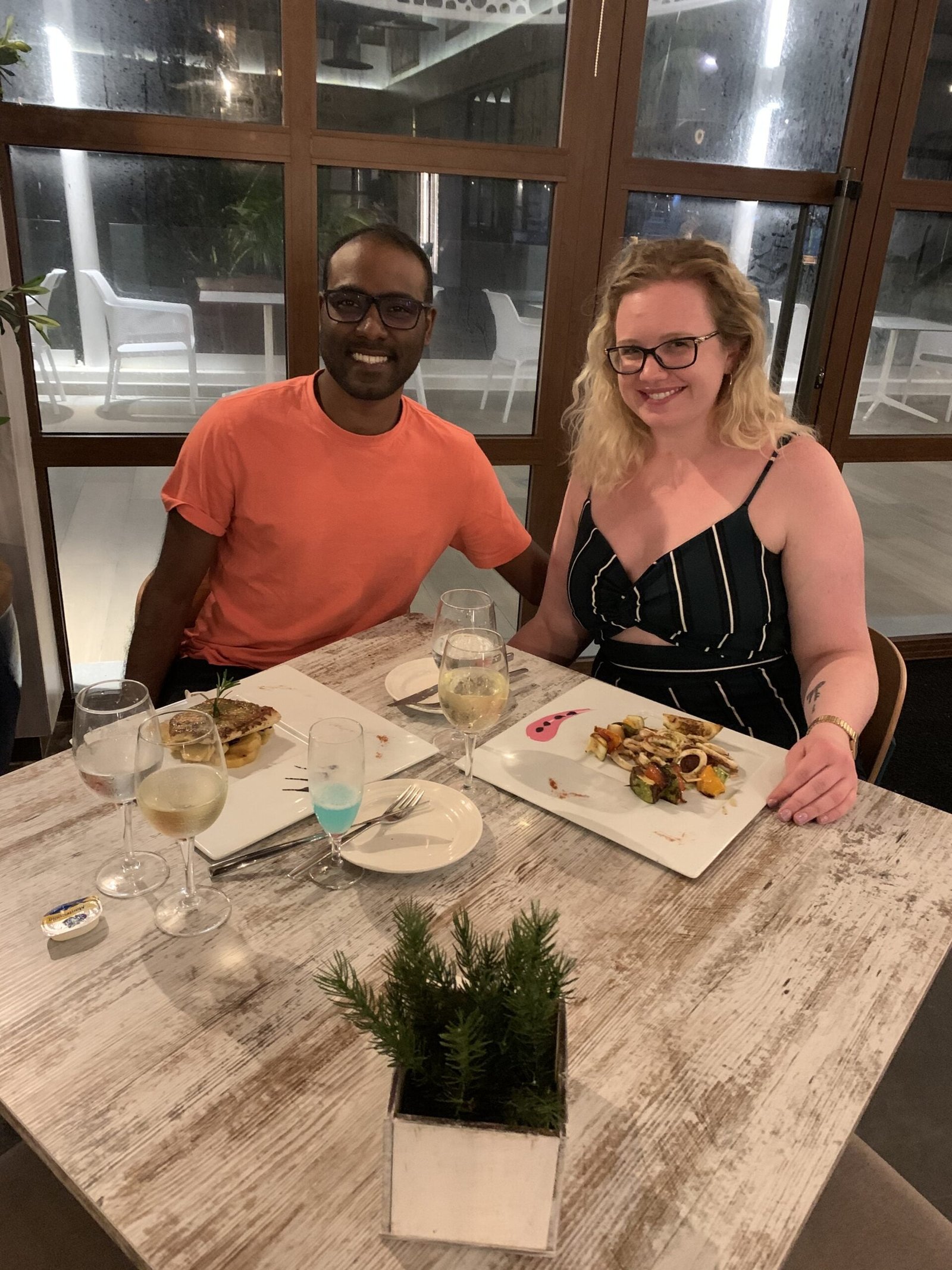 Dinner at the all inclusive resort