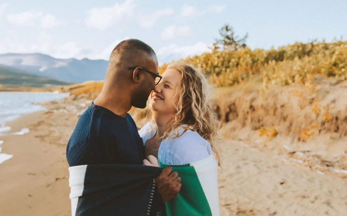 Engagement photos on Bennett Lake, Carcross, Yukon Territory