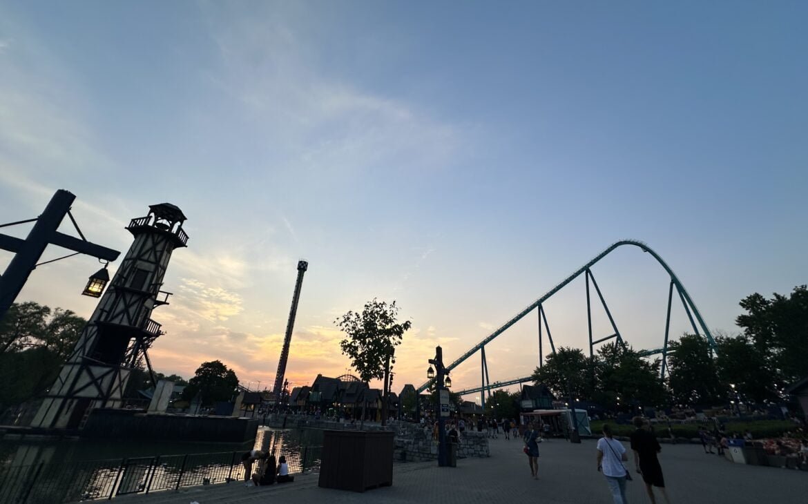 Wonderland rides in evening light