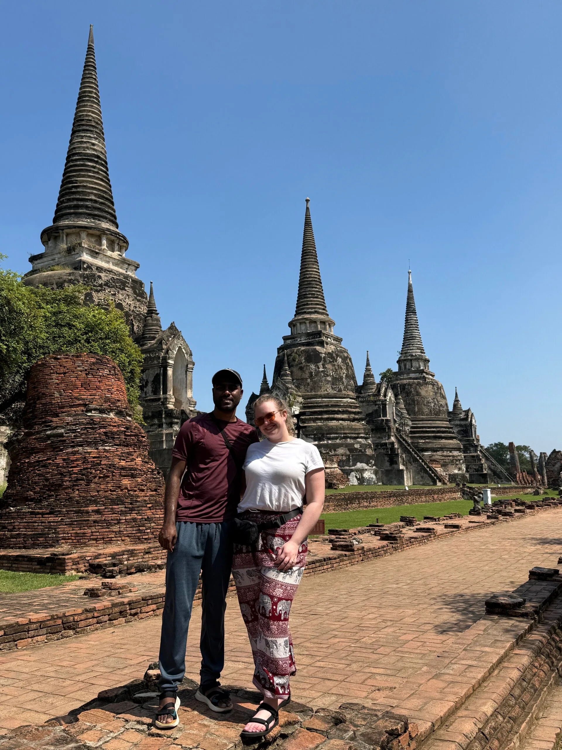 Posing at an Ayutthaya temple ruin