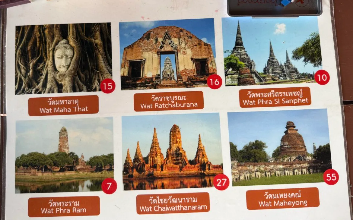Ayutthaya temples included in 220baht ticket